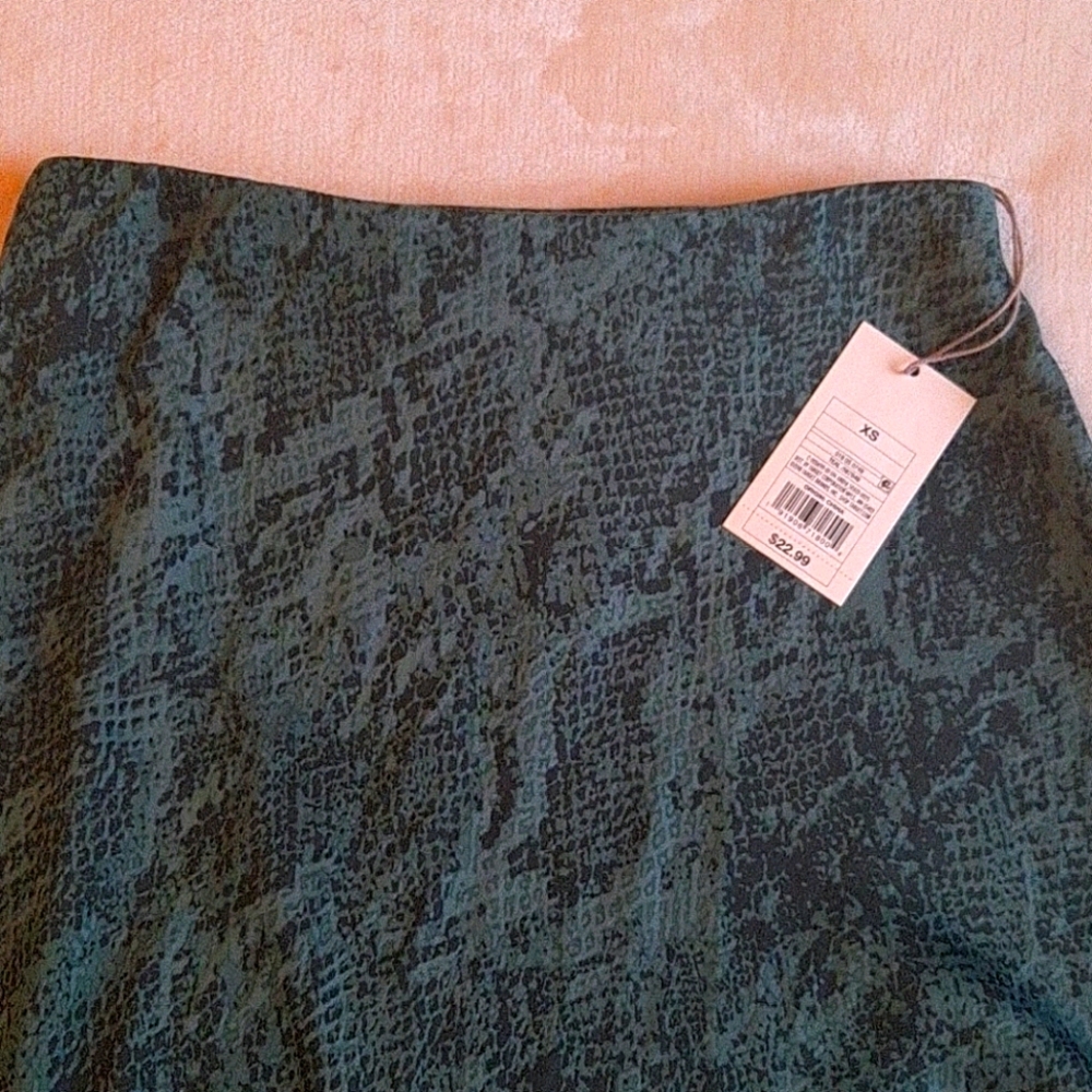 Teal Snake print maxi skirt